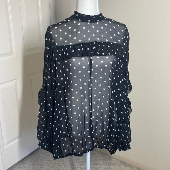 Rachel Roy polka dot sheer blouse - Picture 7 of 7